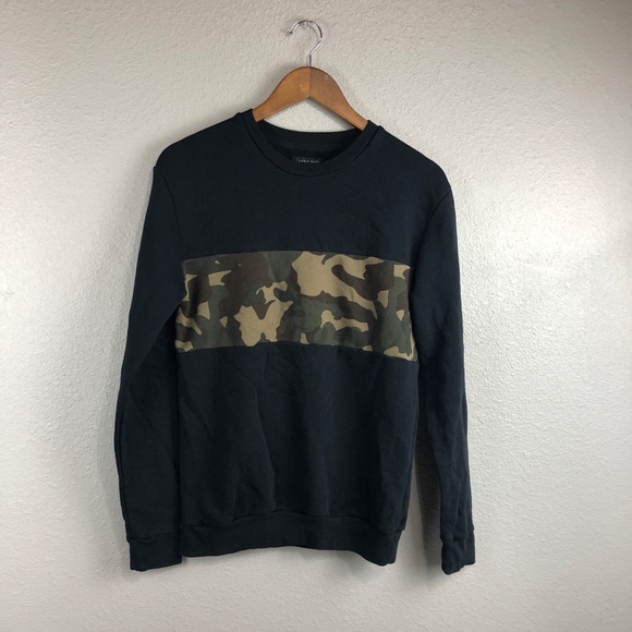 Zara Man Camo Crew Neck Sweatshirt - Picture 1 of 7
